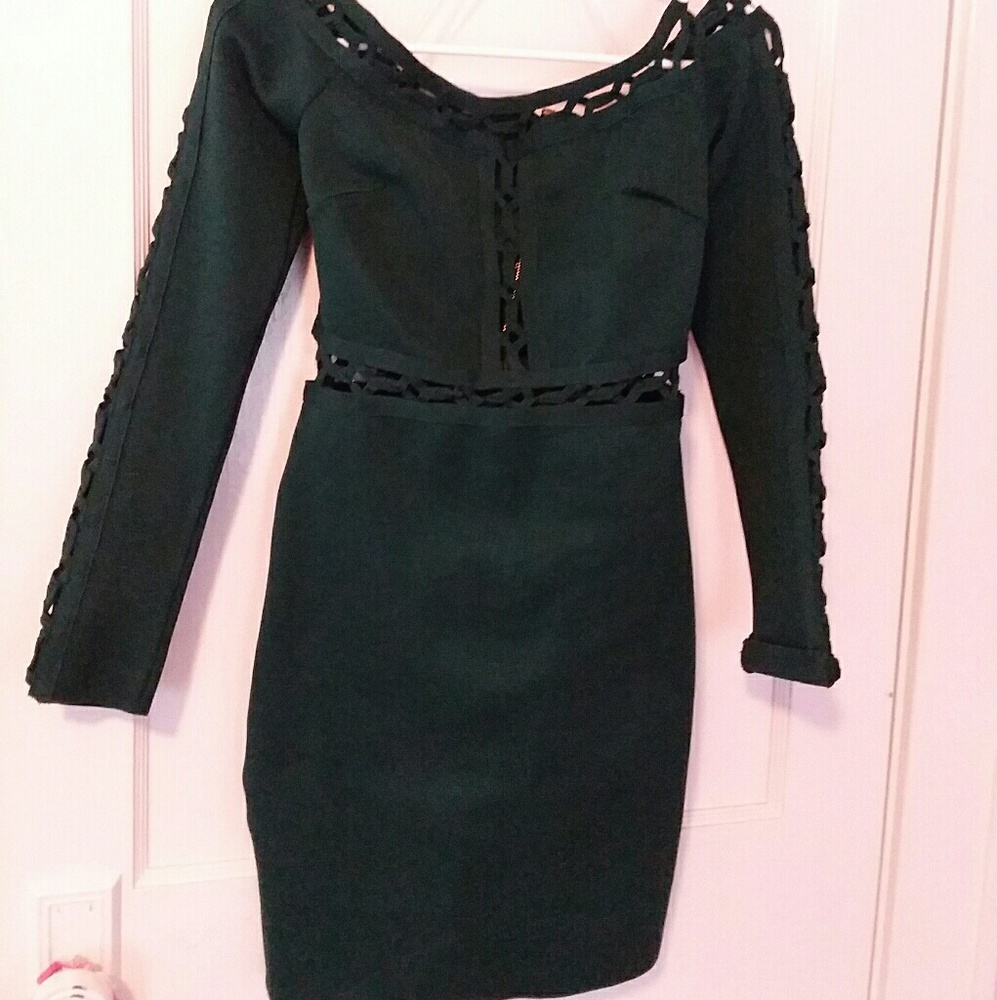Hunter green bandage dress